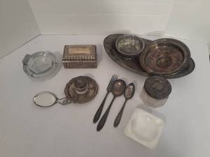 lot 1120 image: Silver Plated Items and a Couple of Ashtrays