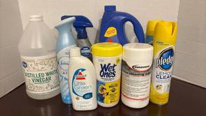 lot 1306 image: Household Cleaning Supply Lot - Pledge, Bissell, Wet Ones, Febreze
