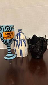 lot 1348 image: Hand-Painted Novelty Wine Goblet - Cheap Wine Expensive Goblet Design and more