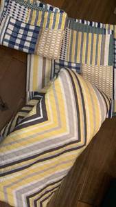 lot 1444 image: 86X86 quilt with shams and full size quilt