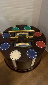 lot 1498 image: Poker Chip Carousel with Playing Card Holder