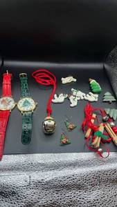 lot 1909 image: Christmas Holiday Watch Set and Ornament Collection