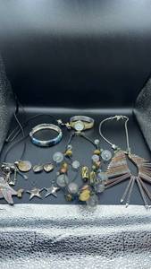 lot 1913 image: Mixed Jewelry Lot - Watch, Necklaces, Bracelet and Charms