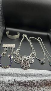 lot 1920 image: Sterling Silver Jewelry Collection - Statement Necklaces and Accessories
