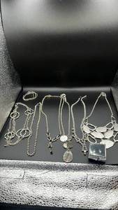 lot 1925 image: Rhinestone and Silver Tone Fashion Necklace Collection