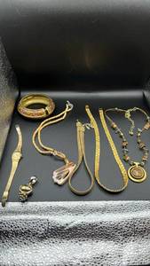 lot 1927 image: Jewelry Collection - Seiko Watch, Enamel Bangle, and Necklaces