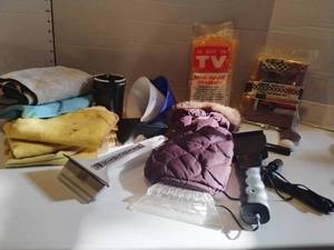 lot 3107 image: Automotive Items.  Ice Scrapers, Golf License Plate Frame, Shammy and More