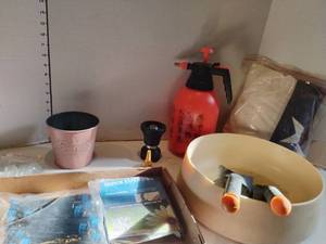 lot 3108 image: Gardening Items.   Pots, Sprayers, USA Flag and More