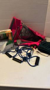 lot 3115 image: Adidas Bag, Exercise resistance bands, trash bags and more