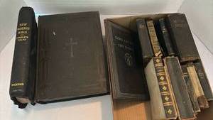 lot 3310 image: Collection of Antique Religious Books and Bibles