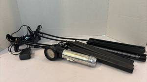lot 3316 image: LED Gooseneck Desk Lamp with Control Panel and Magnifying Flashlight