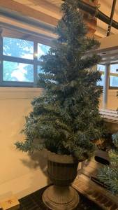 lot 3400 image: Artificial potted Christmas tree 45 inches tall