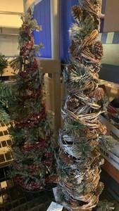 lot 3402 image: Christmas tree decor 28 inches tall and small smaller