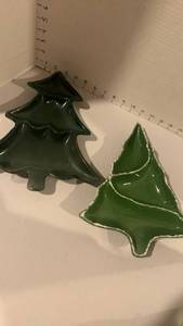 lot 3410 image: Christmas tree candy dishes