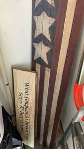 lot 3615 image: Wooden signs 48 inches and 30 inches tall