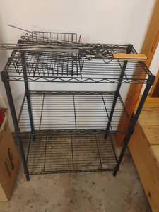 lot 3711 image: Wire Shelf   31 x 23 x 14 and BBQ Grill Items