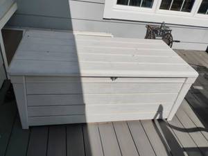 lot 4100 image: Keter Outdoor Storage Container. 24 x 57 x 28