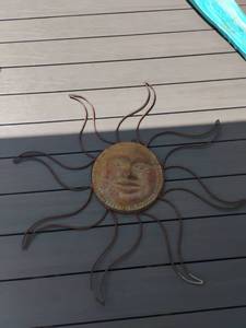 lot 4123 image: Wall Decor.  Terra Cotta Sun.  Approximately 26 inches diameter