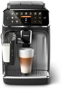 lot 1999 image: Philips 4300 Series Fully Automatic Espresso Machine with LatteGo Milk Frother, 8 Coffee Varieties - Black - Retail $599