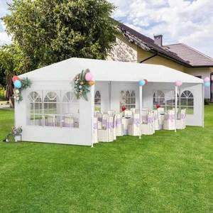 lot 1862 image: FDW Party Tent 10x30 Outdoor Gazebo Canopy with 8 Removable Sidewalls, Waterproof Wedding, Patio, UV Protection for Events &amp Gatherings