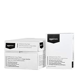 lot 1882 image: Amazon Basics Multipurpose Copy Printer Paper, 8.5 x 11 Inch 20Lb Paper - 10 Ream Case (5,000 Sheets), 92 GE Bright White (B01FV0F13E)