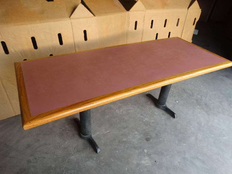 lot 2466 image: Dual pedestal dining table- 30 x 6ft
