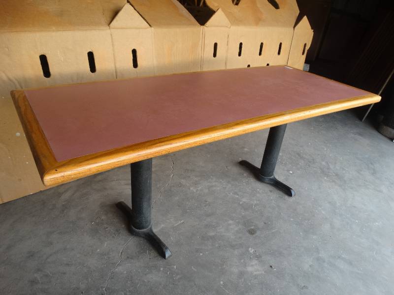 lot 2467 image: Dual pedestal dining table- 30 x 6ft