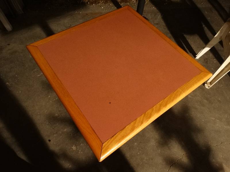 lot 2483 image: Pedestal base dining table- 30 x 30