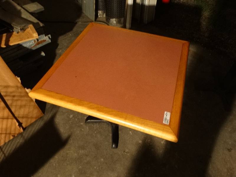 lot 2485 image: Pedestal base dining table- 30 x 30