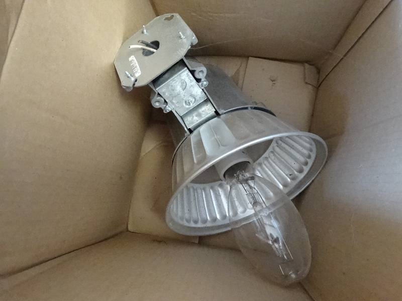 lot 2509 image: Cooper and Regent outdoor lamps. Photo sensors covered. Untested
