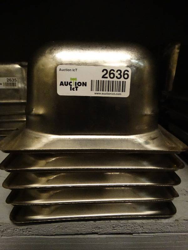 lot 2636 image: Lot of 5 stainless steel food bar container inserts
