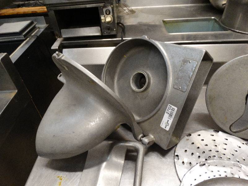 lot 2702 image: Hobart mixer attachment for grinding and slicing.