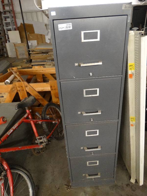 lot 2741 image: 4 drawer file cabinet.