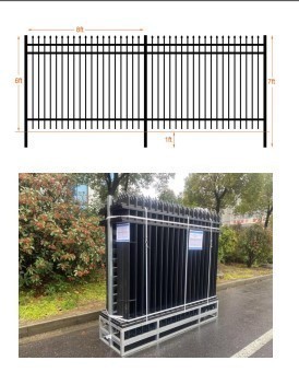 lot 6507 image: Unused 8ft x 6ft Powder Coated Steel Site Fence (Galvanization)