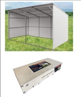lot 6509 image: Unused Livestock Metal Shed  Brand Metal Products&nbsp