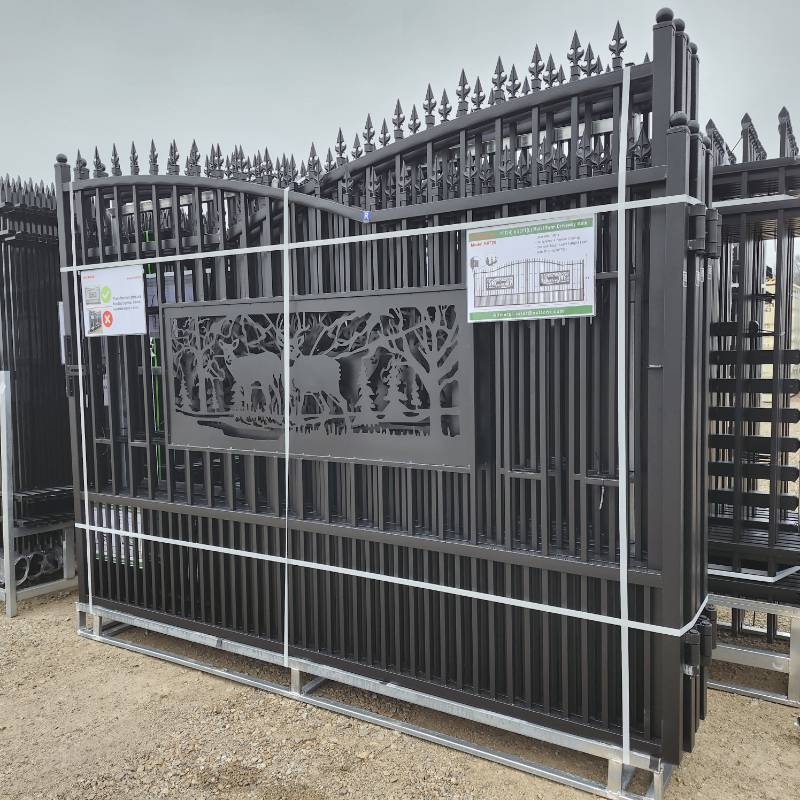 lot 6515 image: Unused 20ft Deer Metal Farm Driveway Gate