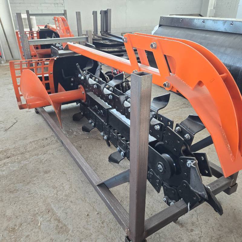 lot 7036 image: Unused MINI Skid Steer Hydraulic Trencher Attachment with Chain Drive System