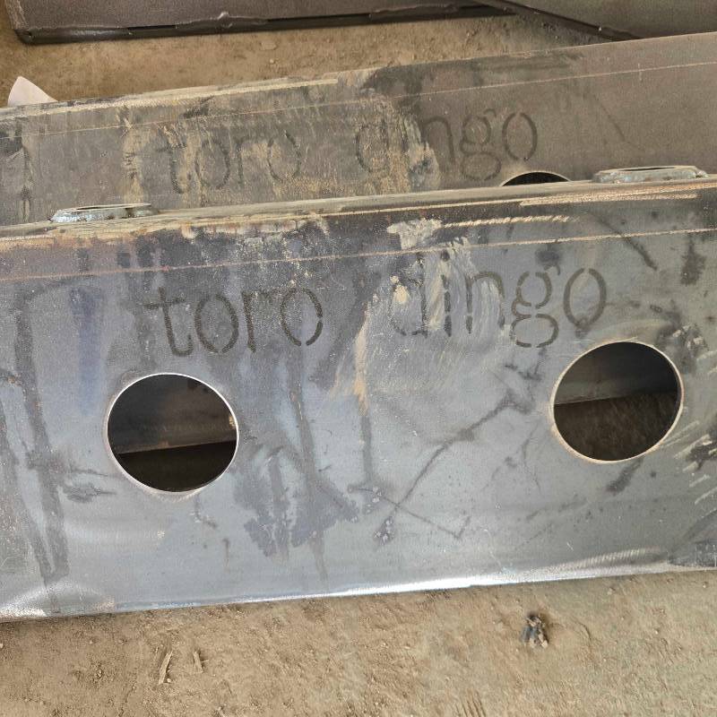 lot 7167 image: Unused MINI Skid Steer Steel Mounting Plate with Dual Circular Cutouts  Dingo Plate&nbsp
