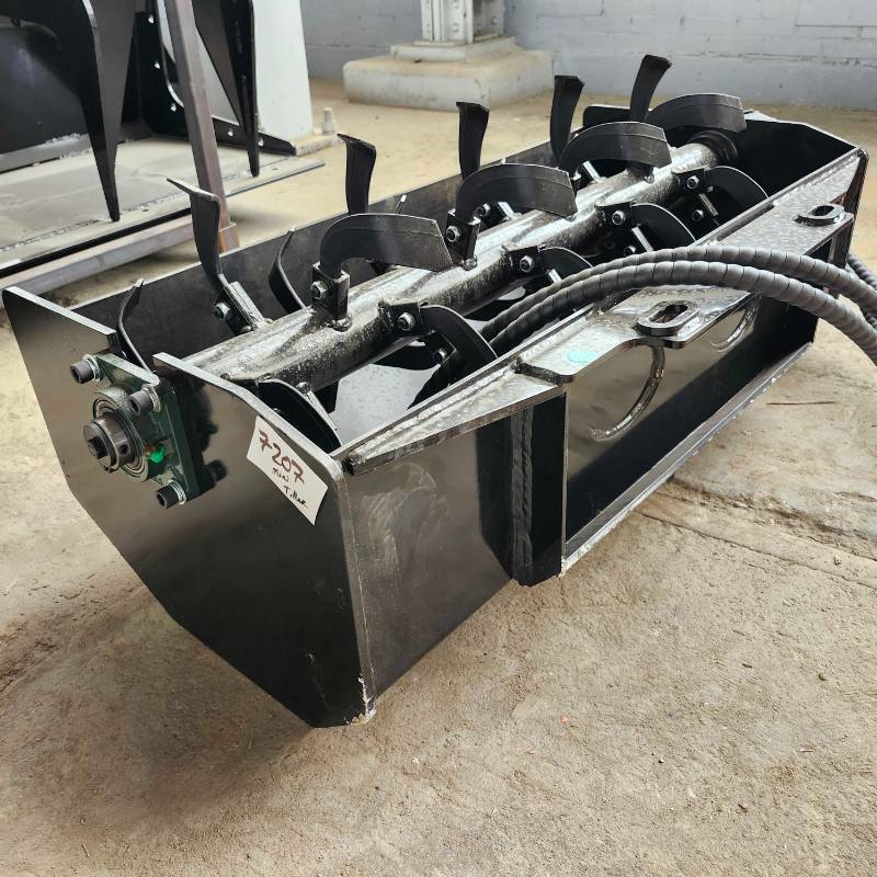 lot 7207 image: Unused CK-XGJ Rotary Tiller Attachment for Mini Skid Steer&nbsp