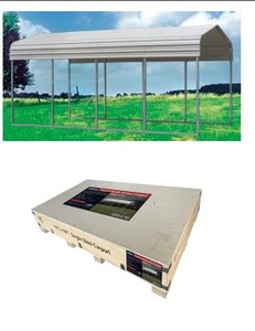 lot 6375 image: Unused 11ft x 19ft All-Steel Carport  Brand Metal Products