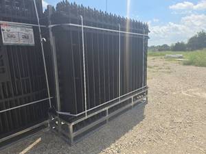 lot 8139 image: Unused KJ 8FT x 6FT Powder Coated Steel Site Fence  K0608-22