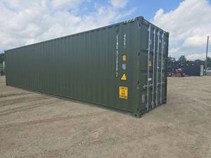 lot 8142 image: One Way Use 40ft High Cube Green Shipping Container  CIMU01291945G1