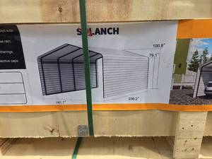 lot 4010 image: SDLANCH 12x20ft Heavy-Duty Metal Carport
