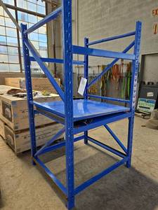 lot 9630 image: Used Industrial Blue Steel Storage Rack System