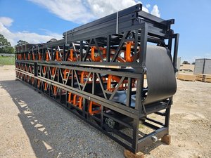 lot 51 image: Unused JCT Super Belt Portable Stacking Conveyor  36in  60ft  Model 3660F