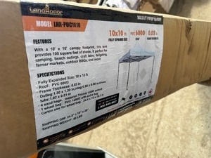 lot 2685 image: Unused Landhonor 10 x10FT Pop up Canopy  Box got wet see photos