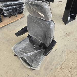 lot 7124A image: Unused Luxury Universal Equipment Seat with Safety Belt, Armrests, Adjustable Tilt & Headrest