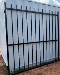 lot 7571 image: Decorative Metal Gate&nbsp  14 ft Total (2 Panels, 7 ft Each)  Cosmetic Shipping Damage