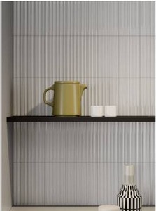 lot 59931 image: 1 Box Of Quintessenza Ceramic Wall Tile, MAR107M, White Matte 3x12, 10 Boxes Sahara 12 x 24 Matte Porcelain Tile in Dark