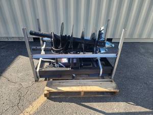 lot 2001J image: Unused 2025 JCT Skid Steer Hydraulic Auger Drive & Bits (quick attach,12 in.& 18 in. Alloy bits)